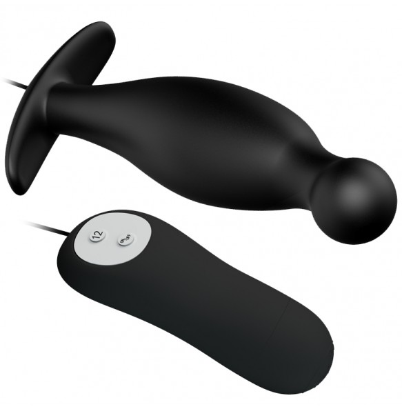 PRETTY LOVE Vibration Anal Pleasure Butt Plug (Black)